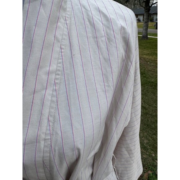 Vintage State O Maine Striped Robe One Size Cotton Blend Beige Red Blue - Picture 2 of 8